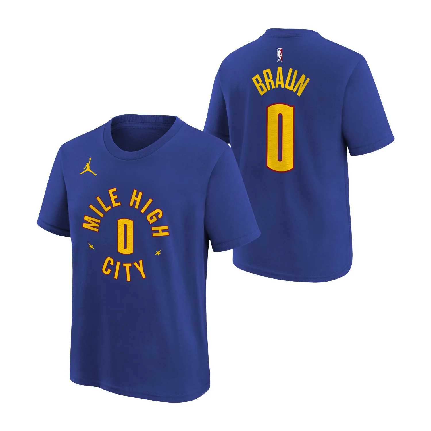 Denver Nuggets Youth Statement #0 Christian Braun Player T-Shirt - Image 3